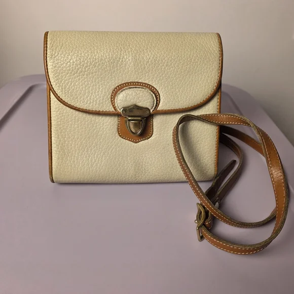 Vintage Dooney & Bourke AWL Crossbody Bag Cream Tan | Rehab Project - Picture 1 of 6